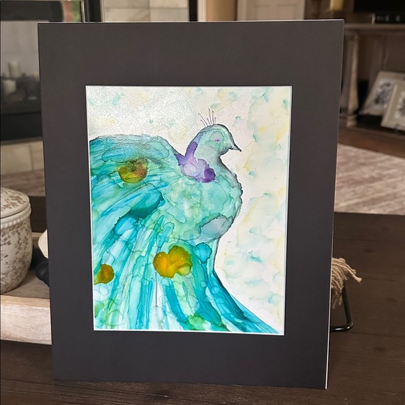 Hand crafted colorful abstract peacock one of a kind wall décor art - Picture 3 of 10